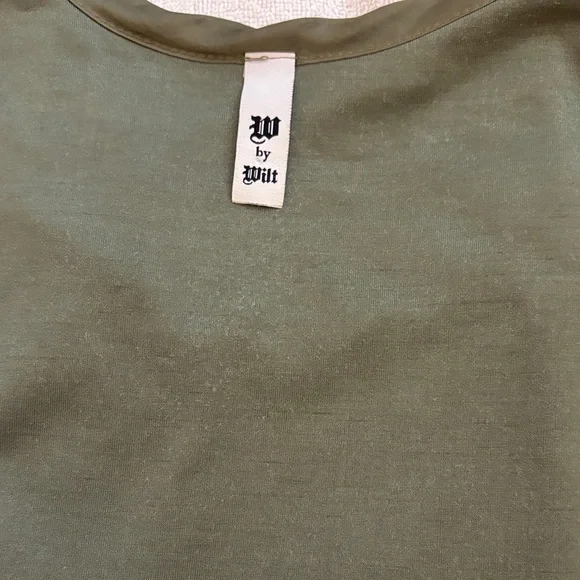 Luxurious Olive Velvet Short Sleeve Top - Picture 9 of 10